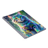 Kleurrijke kat, spat, schilderen, kleur beoordelin notitieboek (Rechterzijde)