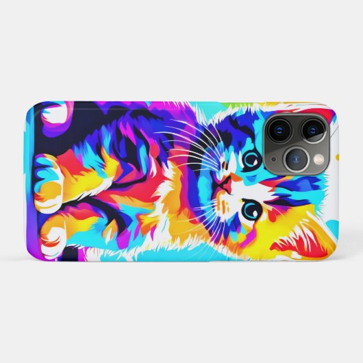 Kleurrijke Kat Splash Case-Mate iPhone Case (Achterkant (horizontaal))