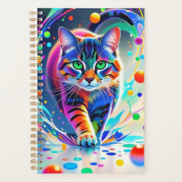 Kleurrijke kat, splash, schilderen, kleursortering planner