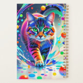 Kleurrijke kat, splash, schilderen, kleursortering planner (Achterkant)