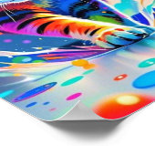 Kleurrijke kat, splash, schilderen, kleursortering poster (Hoek)