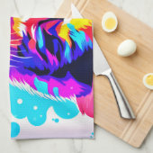 Kleurrijke Kat Splash Theedoek (Quarter Fold)