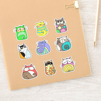 Kleurrijke Kat Sticker Pack