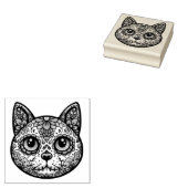Kleurrijke Kat Suiker Schedel Rubberstempel (Gestempeld)