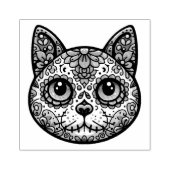 Kleurrijke Kat Suiker Schedel Rubberstempel (Afrduk)