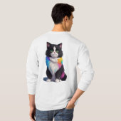 kleurrijke kat t-shirt (Achterkant volledig)