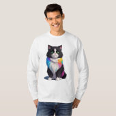 kleurrijke kat t-shirt (Voorkant volledig)