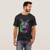Kleurrijke Kat T-shirt (Voorkant volledig)