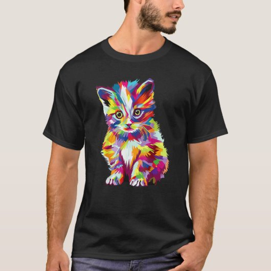 Kleurrijke Kat T-shirt (Voorkant)