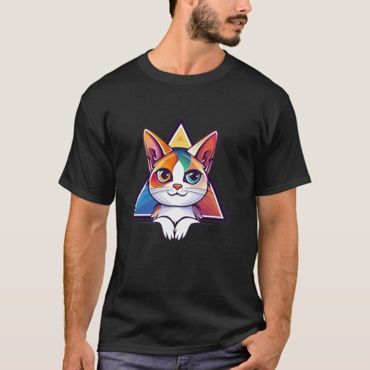 Kleurrijke Kat T-shirt (Voorkant)