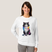 kleurrijke kat t-shirt (Voorkant volledig)