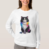 kleurrijke kat t-shirt (Voorkant)