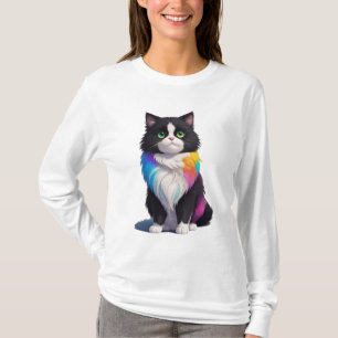 kleurrijke kat t-shirt