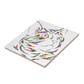 kleurrijke kat tegeltje (Zijkant)