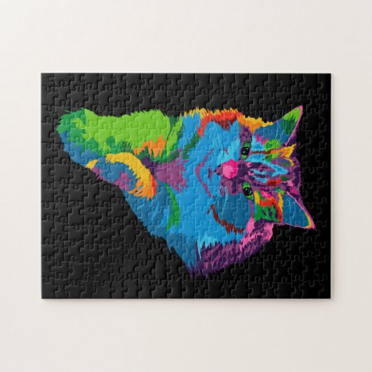 Kleurrijke katpuzzel legpuzzel (Horizontaal)