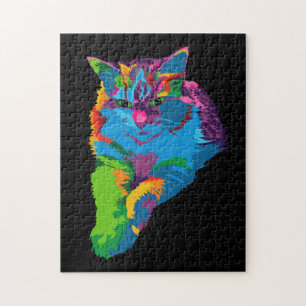 Kleurrijke katpuzzel legpuzzel