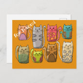 Kleurrijke katten aanpassen briefkaart (Voorkant / Achterkant)