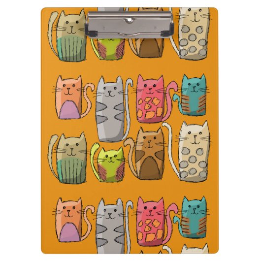 Kleurrijke katten aanpassen klembord (Voorkant)