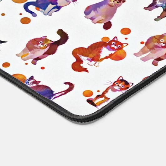 Kleurrijke katten bureaumat (Hoek)
