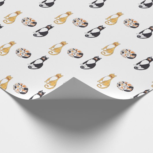kleurrijke katten cadeaupapier (Hoek)