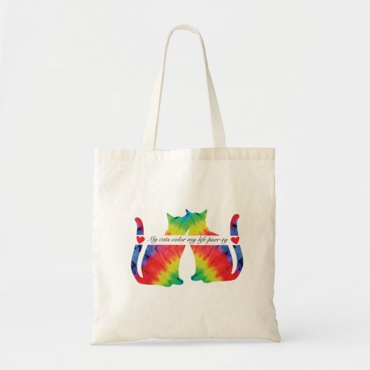 Kleurrijke katten canvas tas (Voorkant)