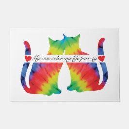 Kleurrijke katten deurmat