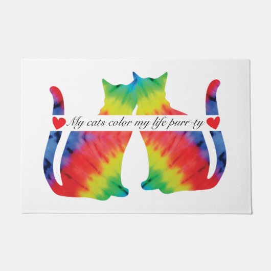 Kleurrijke katten deurmat (Voorkant)