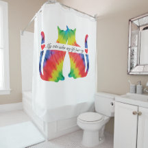 Kleurrijke katten douchegordijn