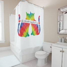 Kleurrijke katten douchegordijn