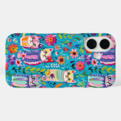 Kleurrijke katten en bloemen grillig gelukkig Case-Mate iPhone case (Achterkant (horizontaal))