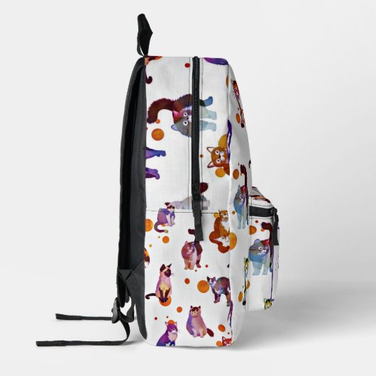 Kleurrijke katten gepersonaliseerd bedrukte rugzak (Links)