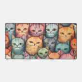 Kleurrijke katten grillige doedel bureaumat (Voorkant)