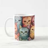 Kleurrijke katten grillige doedel koffiemok (Links)