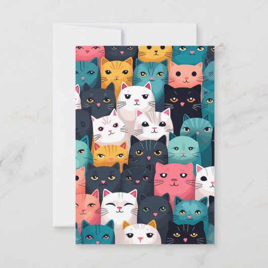 Kleurrijke katten kaart (Achterkant)