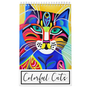 Kleurrijke katten kalender