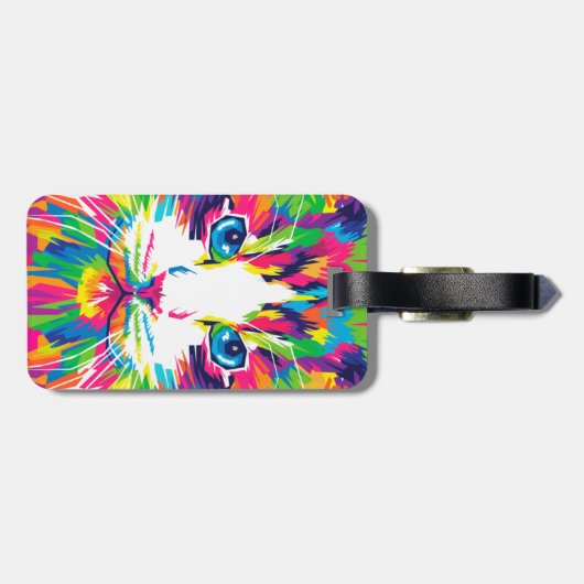 Kleurrijke katten kunst esthetische kat Afbeelding Bagagelabel (Achterkant horizontaal)