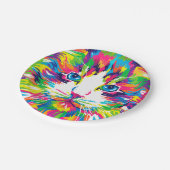 Kleurrijke katten kunst esthetische kat Afbeelding Papieren Bordje (Gekanteld)