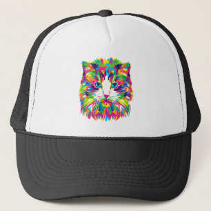 Kleurrijke katten kunst esthetische kat Afbeelding Trucker Pet