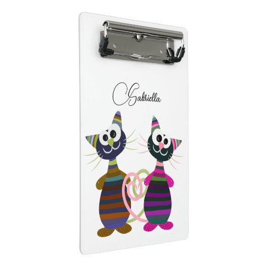 Kleurrijke katten mini klembord (Schuin)