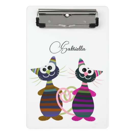 Kleurrijke katten mini klembord (Voorkant)