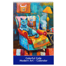Kleurrijke Katten – Moderne Kunstkalender Kalender