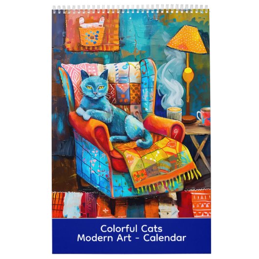 Kleurrijke Katten – Moderne Kunstkalender Kalender (Hoes)