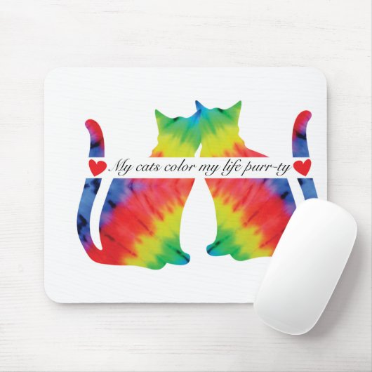 Kleurrijke katten muismat (Met muis)