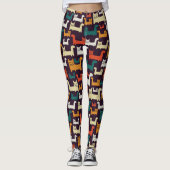 Kleurrijke katten Patroon leggings (Voorkant)