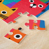 Kleurrijke katten patroon legpuzzel (Zijkant)
