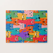 Kleurrijke katten patroon legpuzzel (Horizontaal)