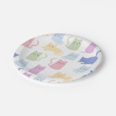 Kleurrijke Katten Patroon Minimale Partij Papieren Bordje (Gekanteld)