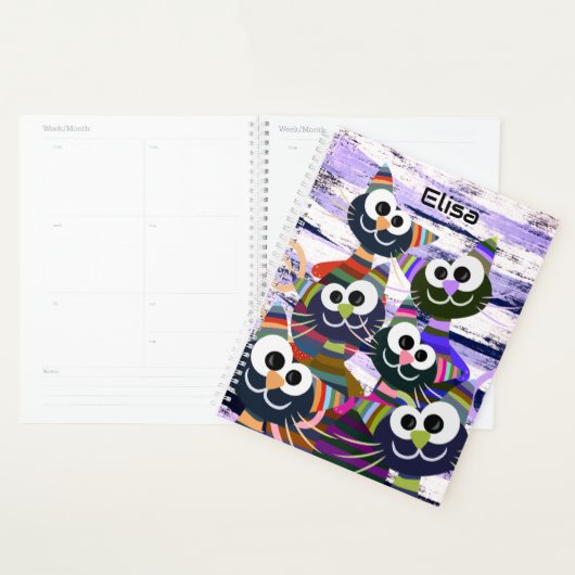 Kleurrijke katten planner (Display)