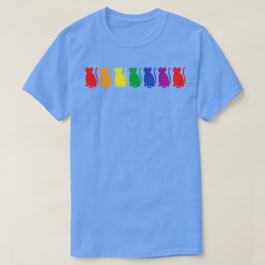 Kleurrijke katten Pride regenboog T-shirt (Design voorkant)