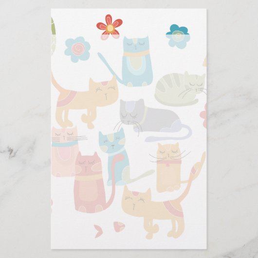 Kleurrijke katten printcadeaus voor kattenbroodjes briefpapier (Voorkant)